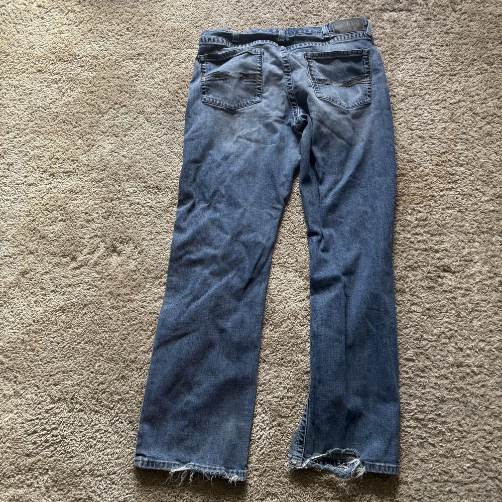 Ariat M4 Relaxed Boot Cut Jeans Distressed Men's 36x32 Medium Wash Western - Picture 10 of 10